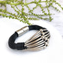 Maya - Edgy black and silver cuff bracelet
