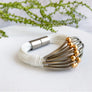 Maya - Edgy, white, silver and gold cuff bracelet