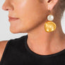 Anna Shimmering white & gold earrings