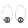 April dark gray ball earrings