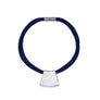 Jessica - Bold blue cord & sterling silver pendant necklace