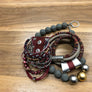 Linda - Burgundy and 925 sterling silver multi-cord collar necklace