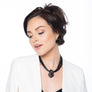 Mary - Black crystal-set pave collar necklace