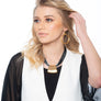 Jessica - Bold grey and black cords with 24K gold pendant necklace
