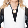 Jessica - Bold grey and black cords with 24K gold pendant necklace