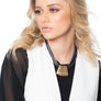 Jessica - Bold grey and black cords with 24K gold pendant necklace