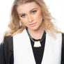 Jessica - Bold grey and black cords with 24K gold pendant necklace