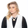 Jessica - White cord & 24K gold pendant necklace
