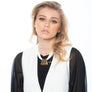 Jessica - White cord & 24K gold pendant necklace
