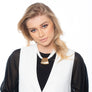 Jessica - White cord & 24K gold pendant necklace