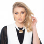 Jessica - White cord & 24K gold pendant necklace
