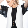 Evelyn Long grey and 24K gold pendant necklace