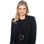 Patricia - Long 24K gold heart statement necklace