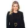 Morgan - Golden heart statement necklace & earrings