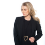 Morgan - Golden heart statement necklace & earrings