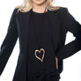 Patricia - Long 24K gold heart statement necklace