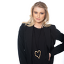 Morgan - Golden heart statement necklace & earrings