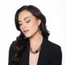 Aria Black hoop earrings with sterling silver wire ball.