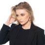 Aria Black hoop earrings with 24K gold wire ball