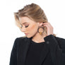 Aria Black hoop earrings with 24K gold wire ball