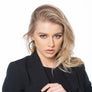 Aria Black hoop earrings with 24K gold wire ball