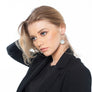Mia - Sterling silver and clear Swarovski crystal pave disc earrings