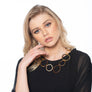 Camila 24K gold and black hoop necklace