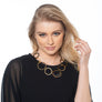 Camila 24K gold and black hoop necklace
