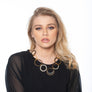 Camila 24K gold and black hoop necklace