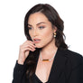 Bella single strand pearl necklace with gold pendant