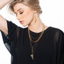 Samantha - Boho multi-layer heart necklace & earrings