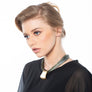 Jessica - Olive and grey cord with 24K gold pendant necklace