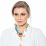 Jessica - Turquoise cord & 24K gold pendant necklace