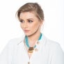 Jessica - Turquoise cord & 24K gold pendant necklace