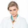 Jessica - Turquoise cord & 24K gold pendant necklace