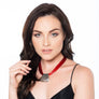 Jessica - Red cord & sterling silver pendant necklace