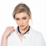 Jessica - Bold blue cord & sterling silver pendant necklace
