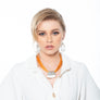 Jessica - Ochre cord & sterling silver pendant necklace