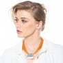 Jessica - Ochre cord & sterling silver pendant necklace