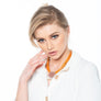 Jessica - Ochre cord & sterling silver pendant necklace