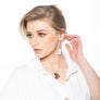 Katherine - Gold & black heart necklace & earrings