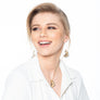 Katherine - Gold & black heart necklace & earrings