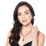 Maxine - Multi-layer black & gold heart necklace