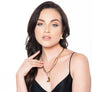 Maxine - Multi-layer black & gold heart necklace