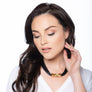 Shirley - Black cord & 24K gold detail necklace