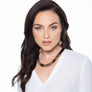 Sonya - Dainty 24K gold & black circle earrings
