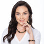 Sonya - Dainty 24K gold & black circle earrings