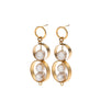 Ellie Pearl and gold statement earrings