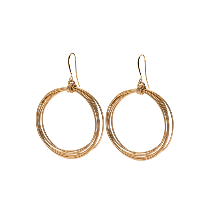 Natalie - Modern 24K gold wire hoop earrings