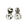 Tracy - Modern sterling silver small highly textured double circle dangle earrings